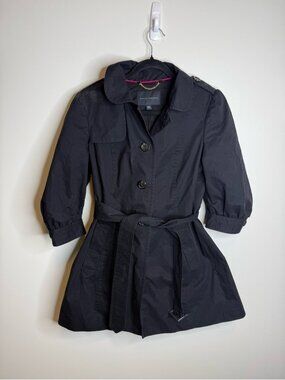 Banana Republic Black Women's Short Belted Trench Coat